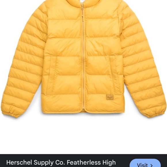 Herschel Supply LARGE MUSTARD Featherless High Fill Jacket CUTE BRAND NEW w/Tags - Picture 10 of 16